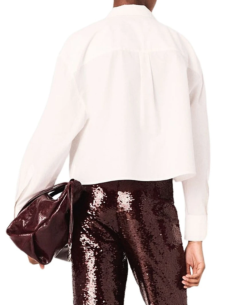 Cropped Shirt with Jewel Detail