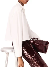 Cropped Shirt with Jewel Detail