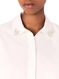 Cropped Shirt with Jewel Detail