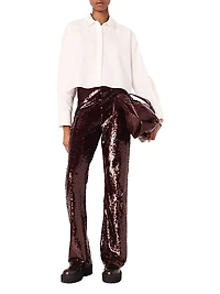 Cropped Shirt with Jewel Detail
