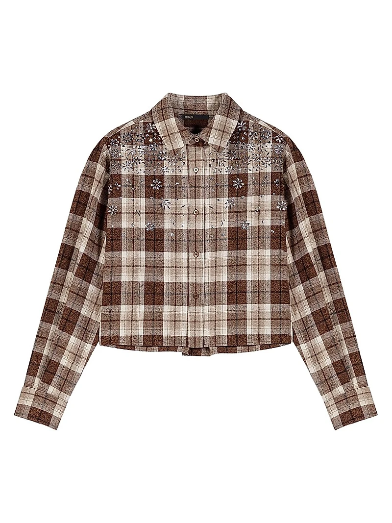 Rhinestone Checked Shirt