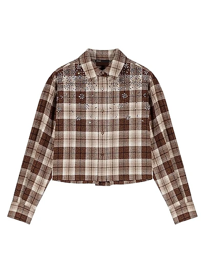 Rhinestone Checked Shirt