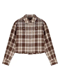 Rhinestone Checked Shirt