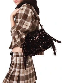 Rhinestone Checked Shirt