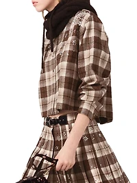 Rhinestone Checked Shirt