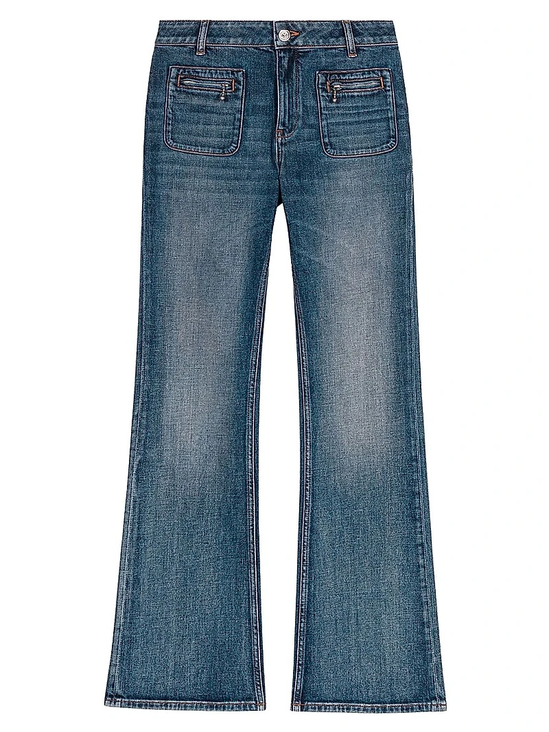 Bootcut Jeans with Zip Pockets