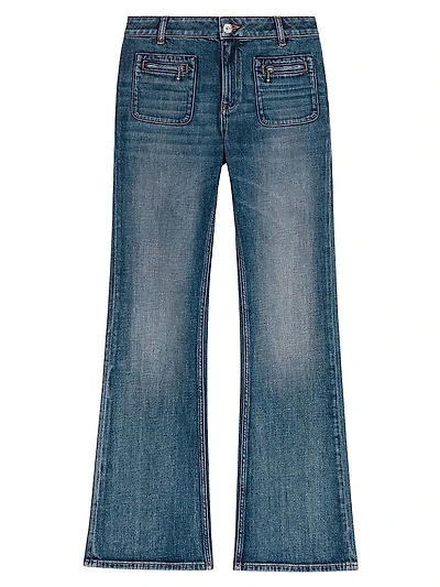 Bootcut Jeans with Zip Pockets