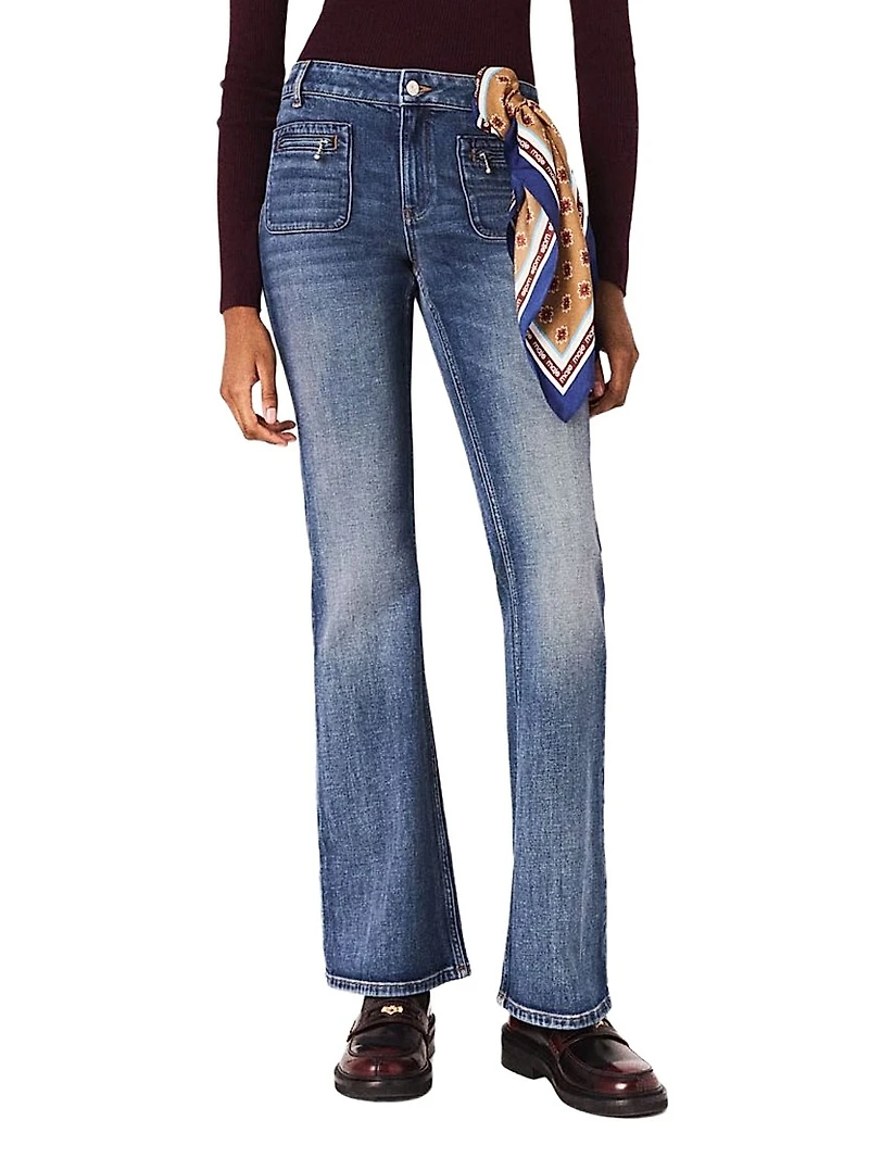 Bootcut Jeans with Zip Pockets