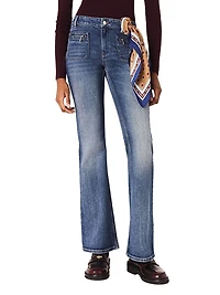 Bootcut Jeans with Zip Pockets