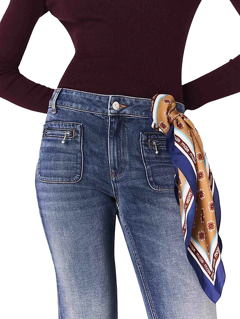 Bootcut Jeans with Zip Pockets