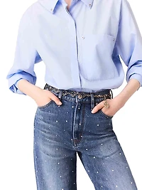 Wide-Leg Denim Jeans with Studs