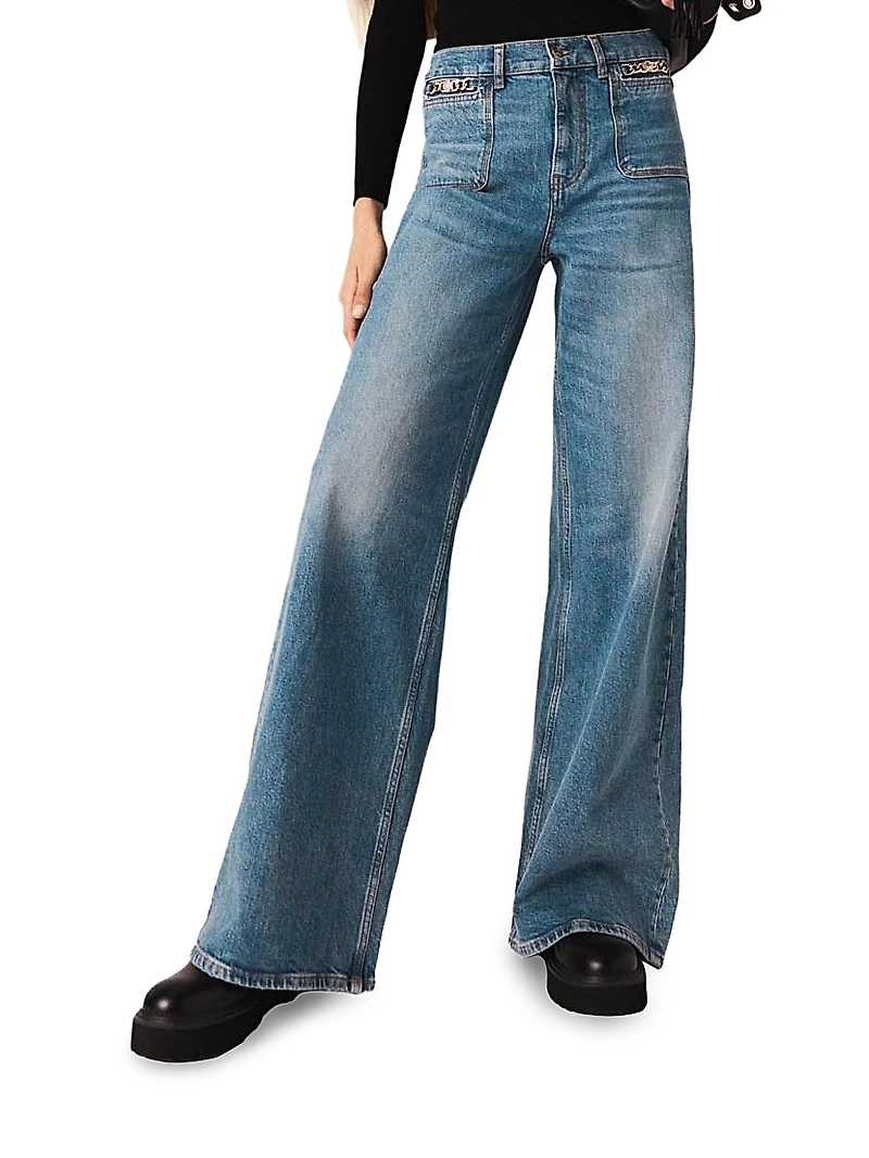 Flared Jeans with Chain