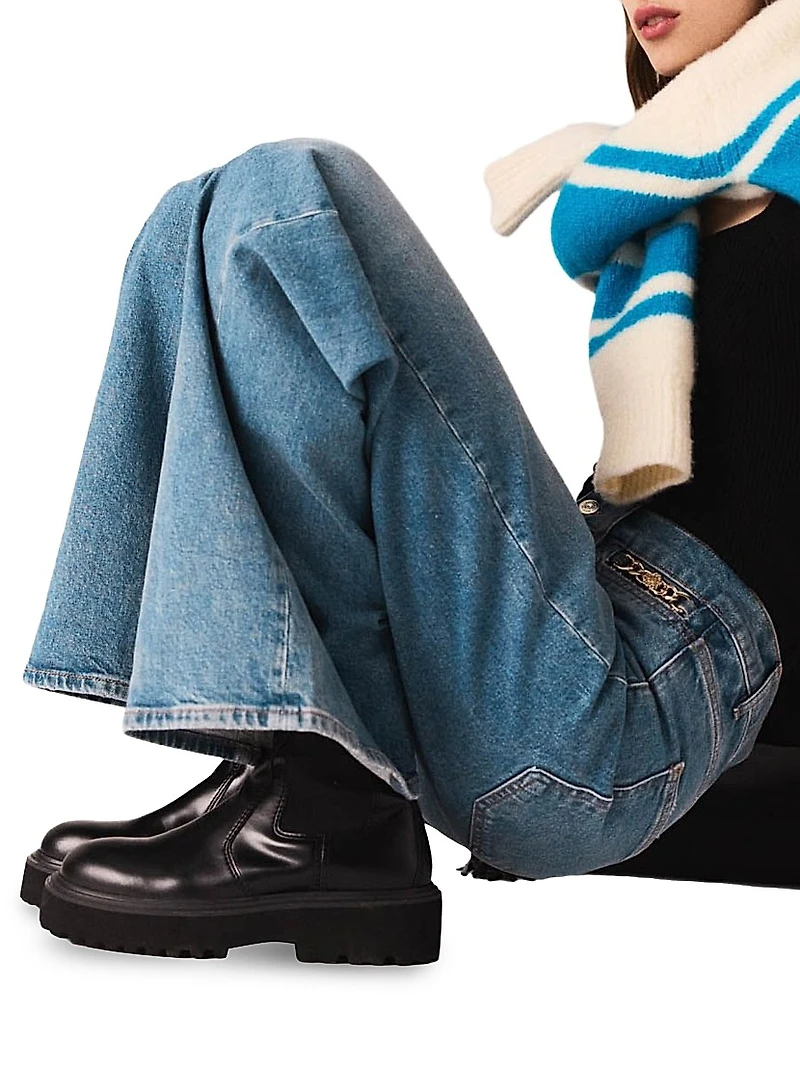 Flared Jeans with Chain