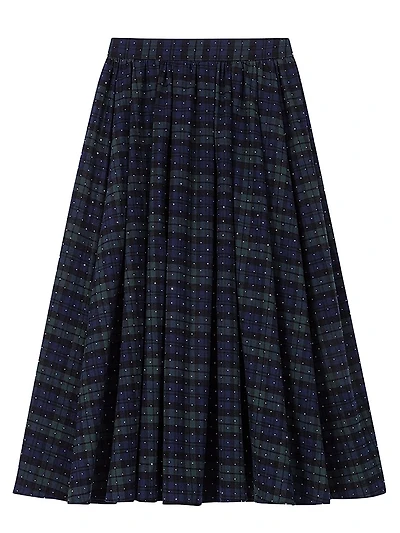 Check Skirt with Rhinestones