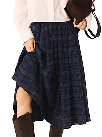 Check Skirt with Rhinestones