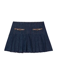 Short Denim Skirt with Lining