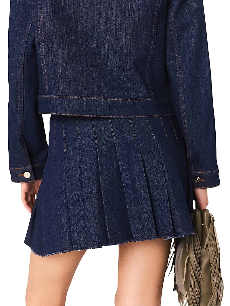 Short Denim Skirt with Lining