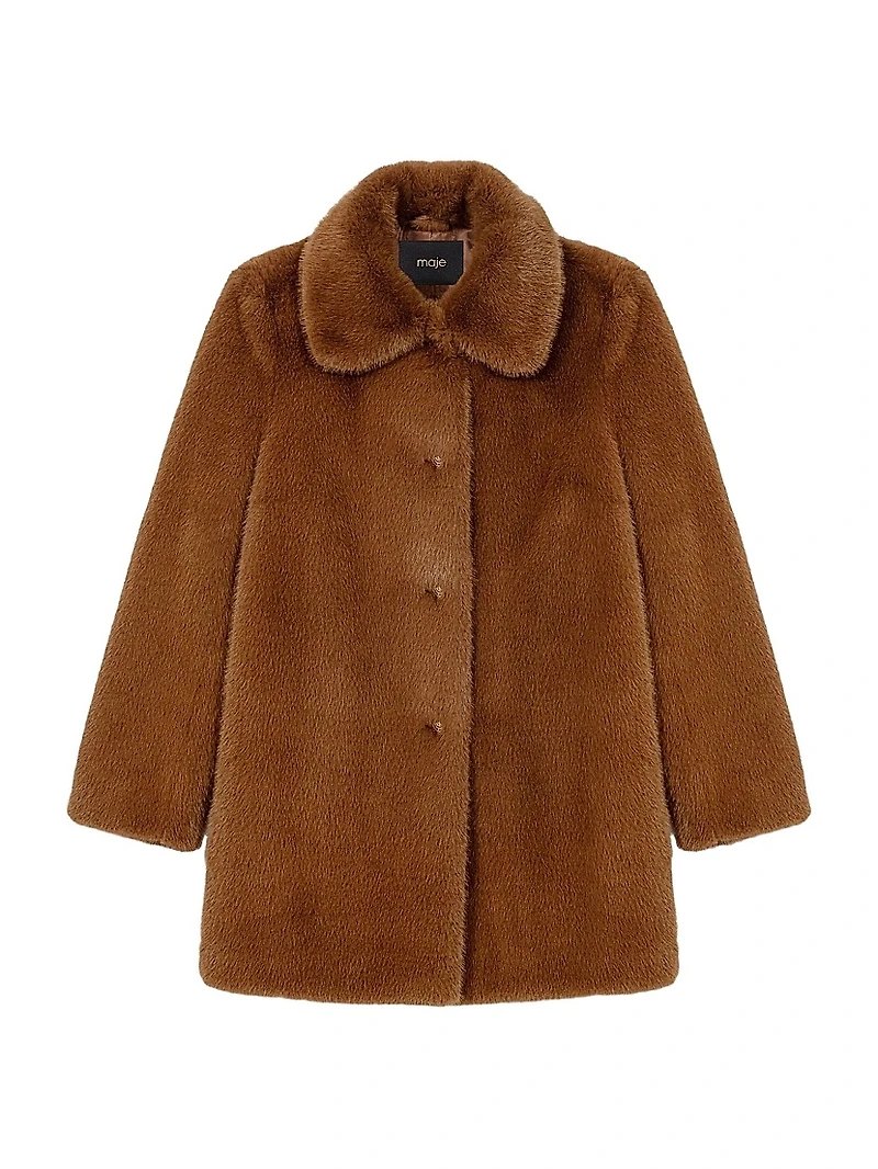 Mid Length Faux Fur Coat