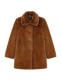 Mid Length Faux Fur Coat
