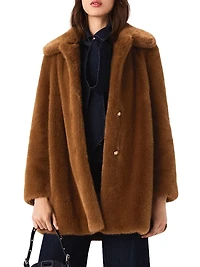 Mid Length Faux Fur Coat