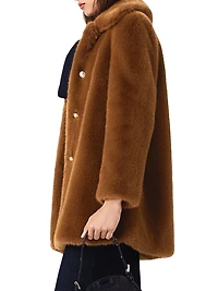 Mid Length Faux Fur Coat