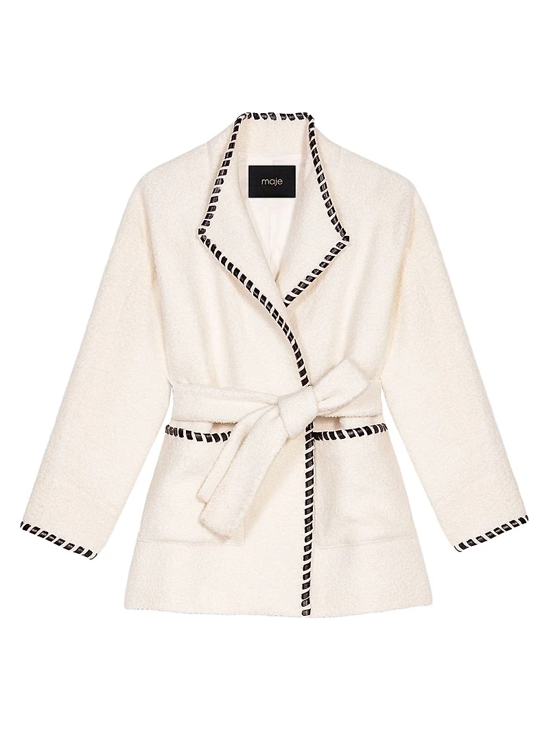 Lined Coat with Contrasting Ribbon