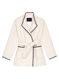 Lined Coat with Contrasting Ribbon