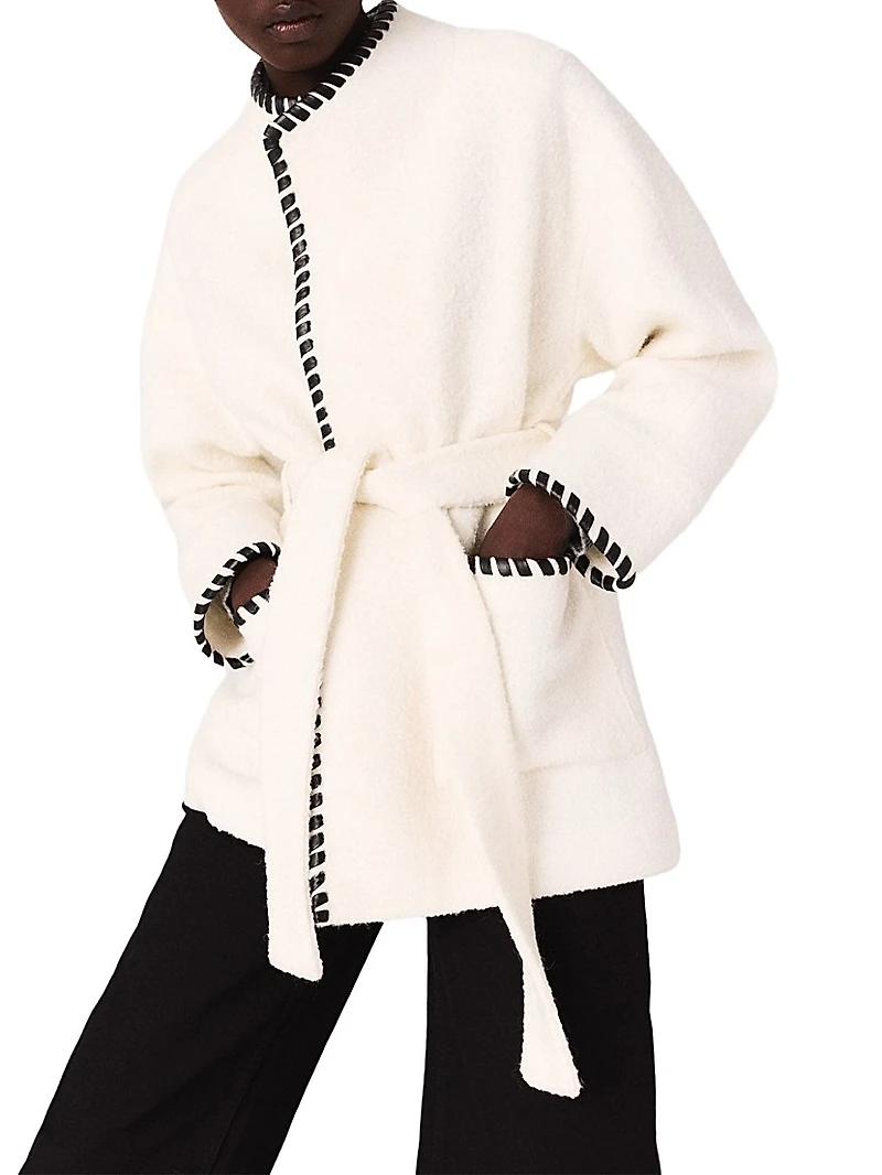 Lined Coat with Contrasting Ribbon