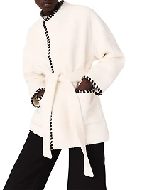 Lined Coat with Contrasting Ribbon