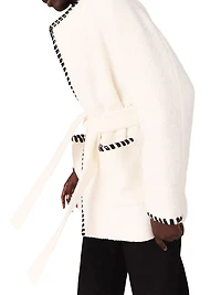 Lined Coat with Contrasting Ribbon