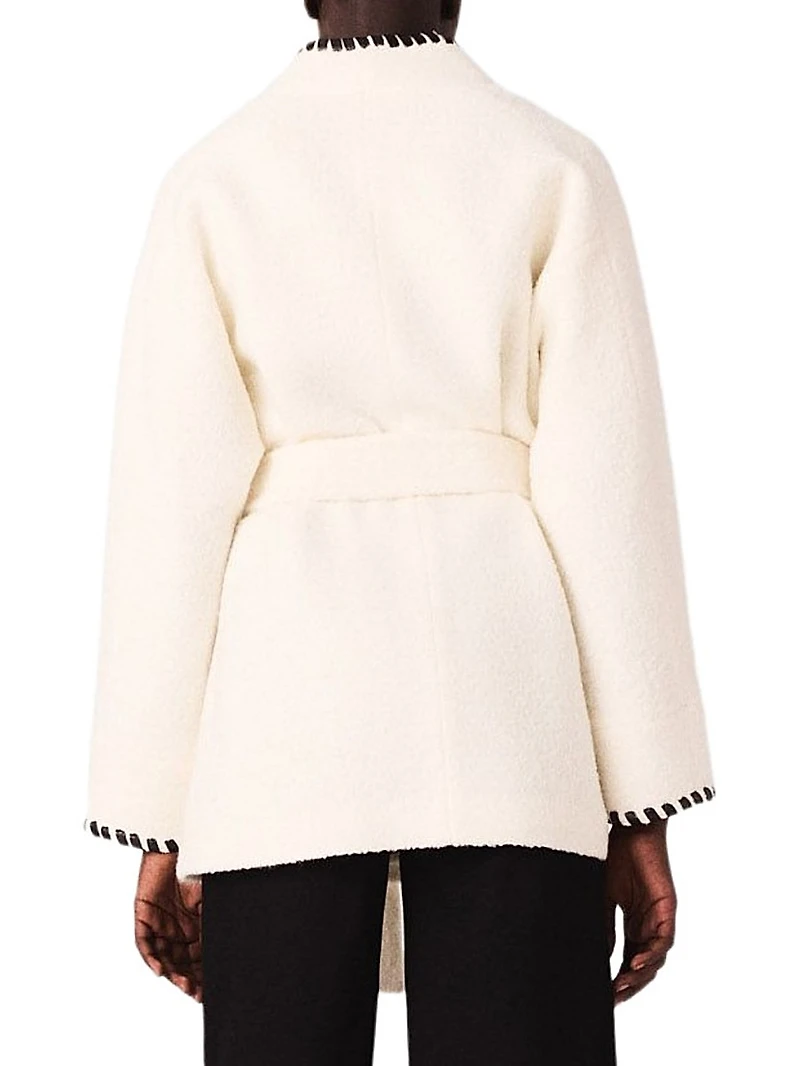 Lined Coat with Contrasting Ribbon