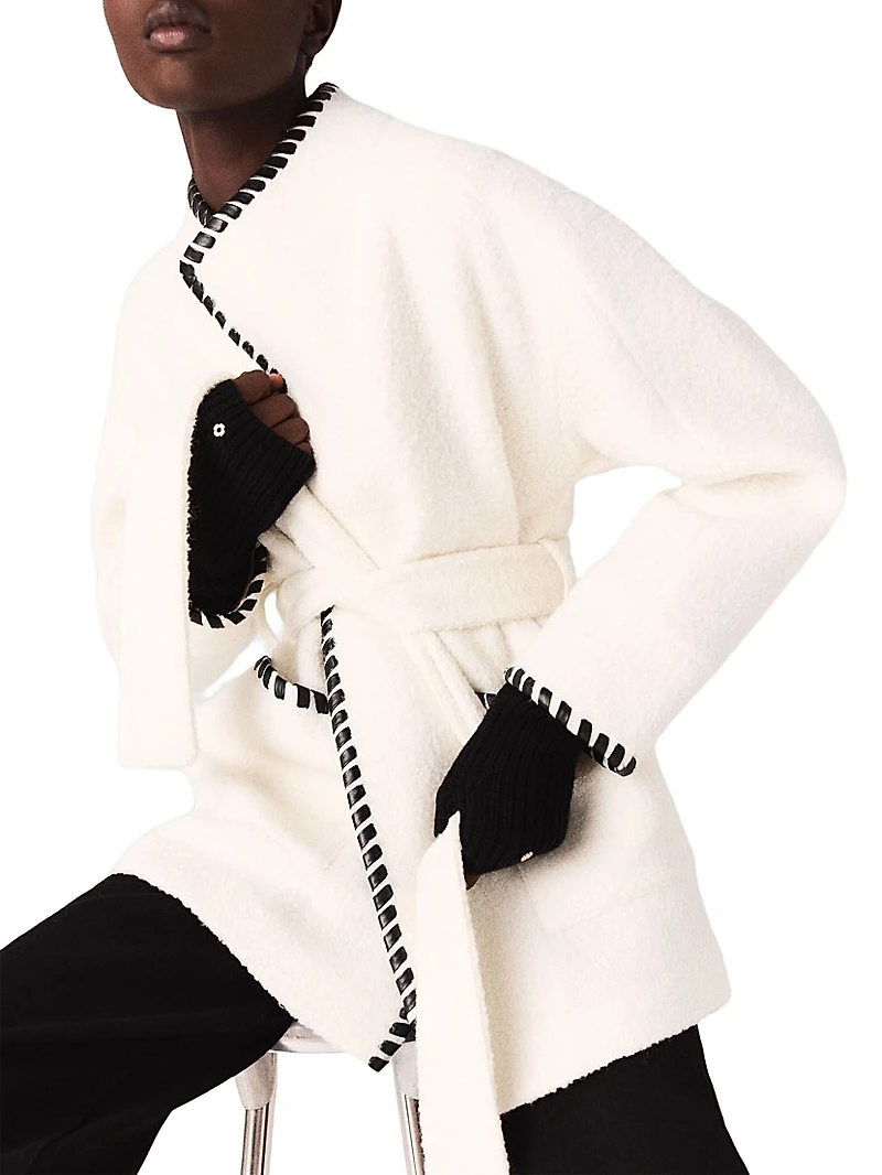 Lined Coat with Contrasting Ribbon