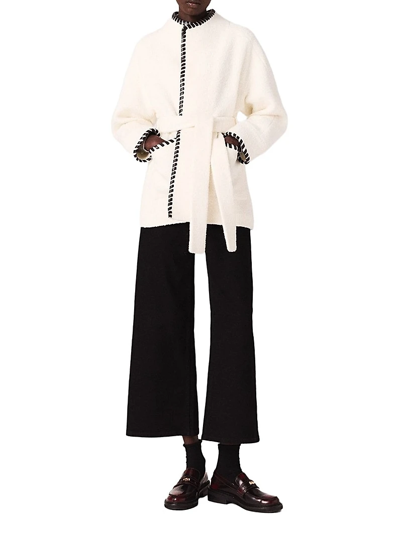 Lined Coat with Contrasting Ribbon