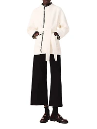 Lined Coat with Contrasting Ribbon