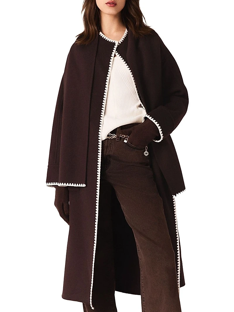 Embroidered Double-Faced Coat