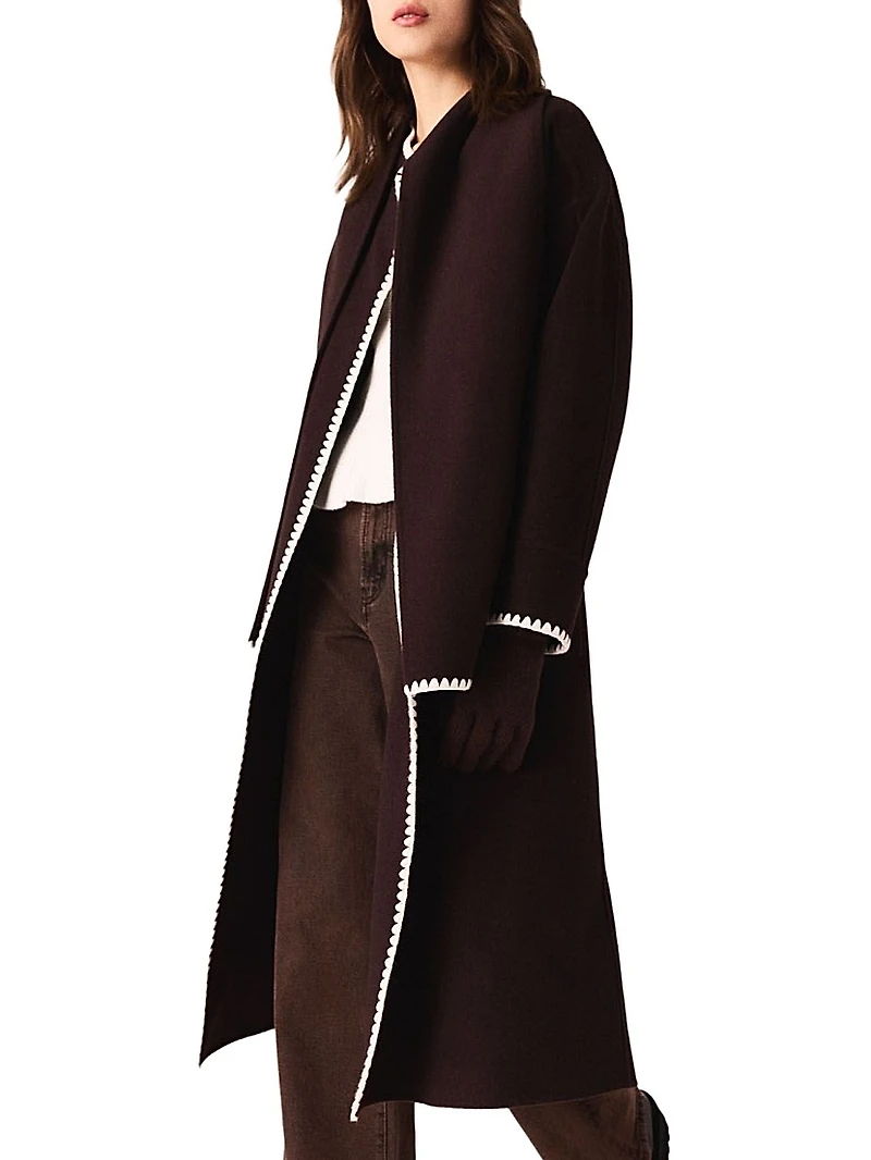 Embroidered Double-Faced Coat