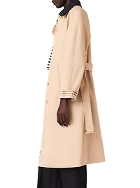 Contrast Sleeve and Collar Trench Coat