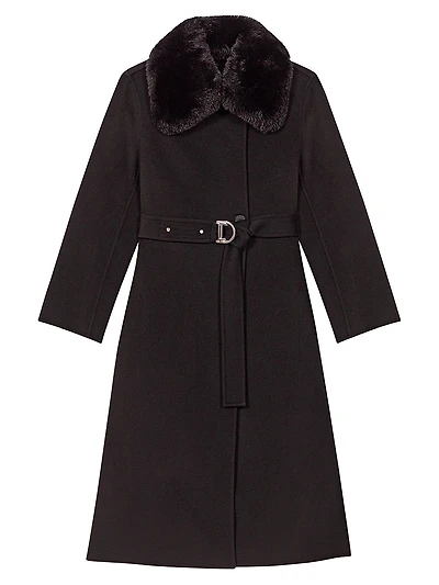 Double-Faced Coat with Removable Collar