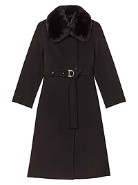 Double-Faced Coat with Removable Collar