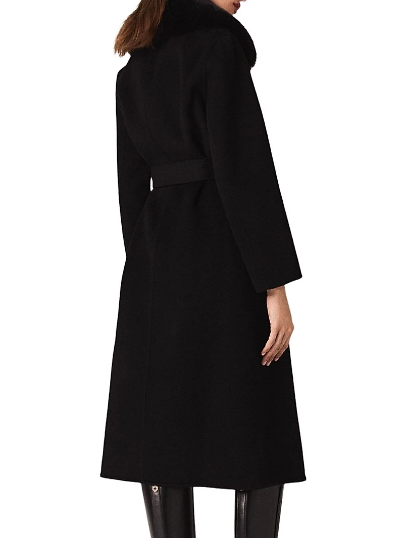 Double-Faced Coat with Removable Collar