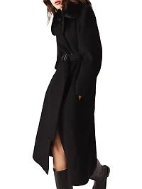 Double-Faced Coat with Removable Collar