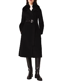 Double-Faced Coat with Removable Collar
