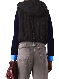 Rhinestone Sleeveless Puffer Jacket