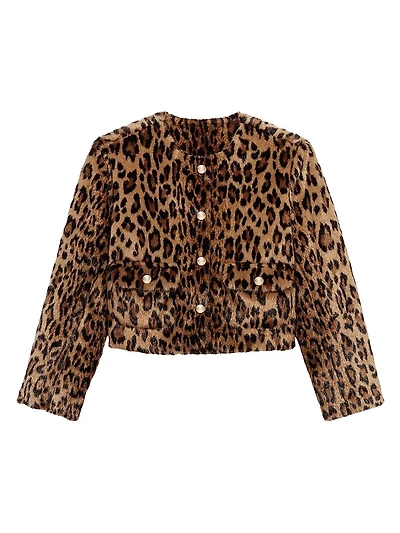 Leopard Faux Fur Jacket