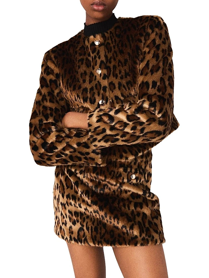 Leopard Faux Fur Jacket