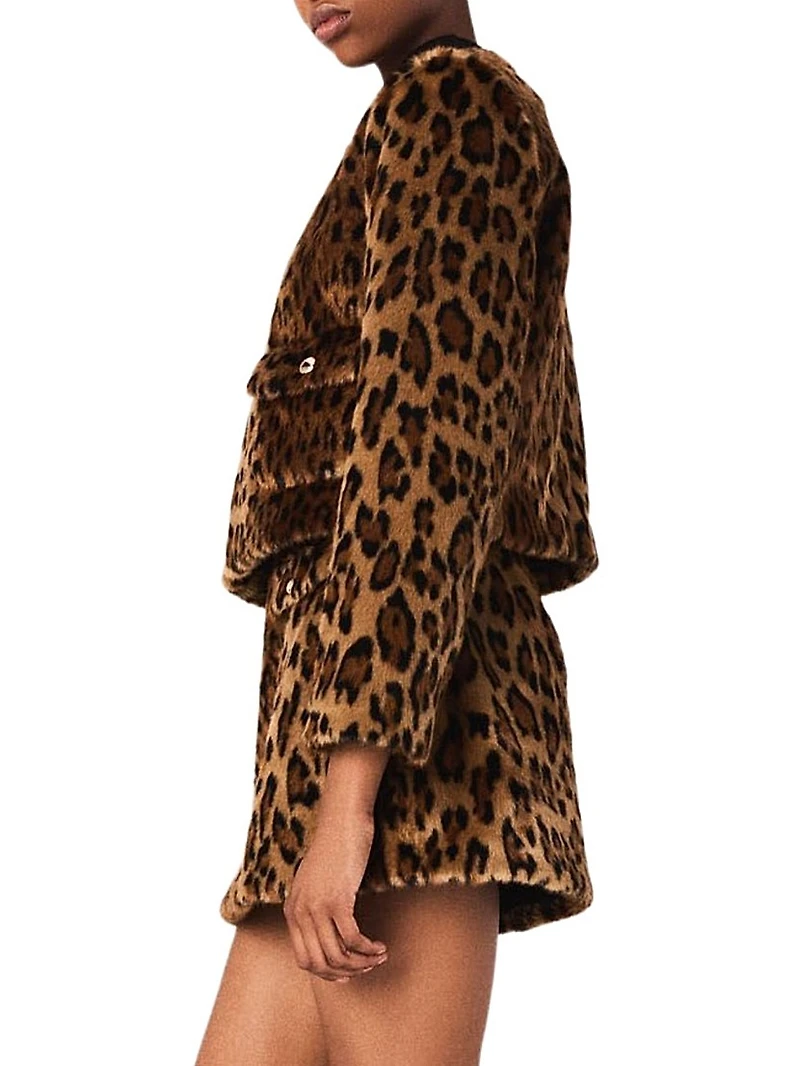 Leopard Faux Fur Jacket