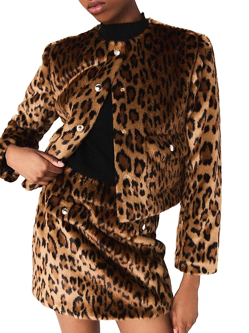 Leopard Faux Fur Jacket