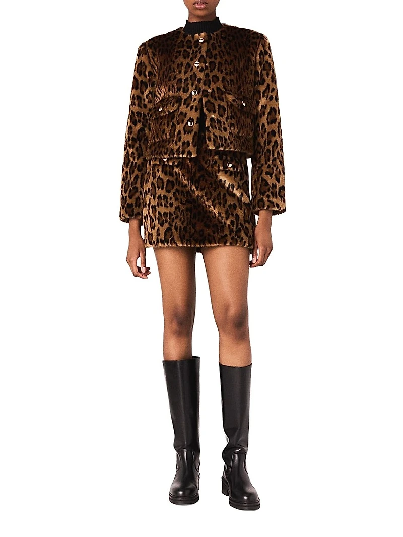 Leopard Faux Fur Jacket