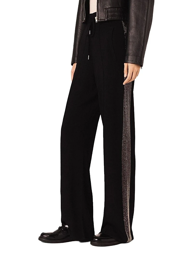 Trousers with Rhinestone Band