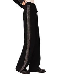 Trousers with Rhinestone Band